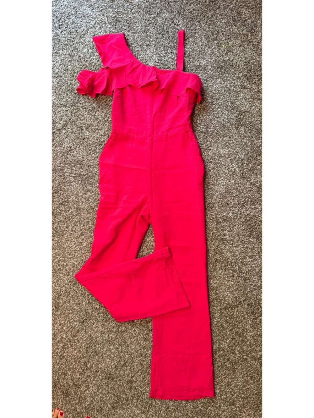 Anthropologie Adelyn Rae Fully Lined One Shoulder Jumpsuit Sz Small
